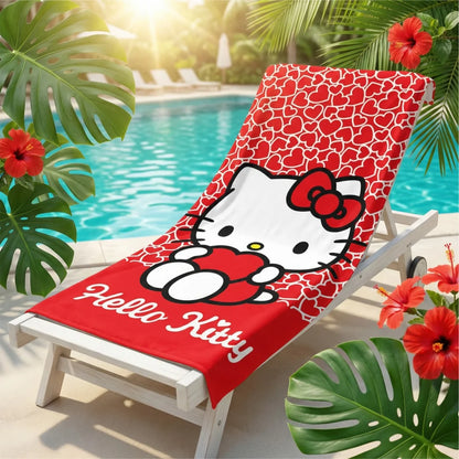 Hello Kitty Kinder Mikrofaser Strandtuch Handtuch Badetuch 70x140 cm - WS-Trend.de