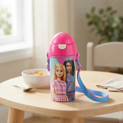 Barbie Kinder Sport Wasserflasche Trinkflasche Flasche Trinkhalm 500 ml - WS-Trend.de