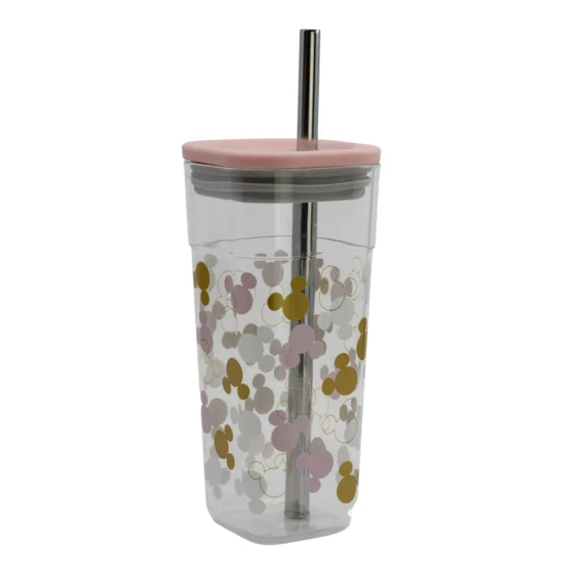 Disney Mickey Maus Trinkbecher Becher mit Edelstahl Trinkhalm 540 ml WS Trend.de
