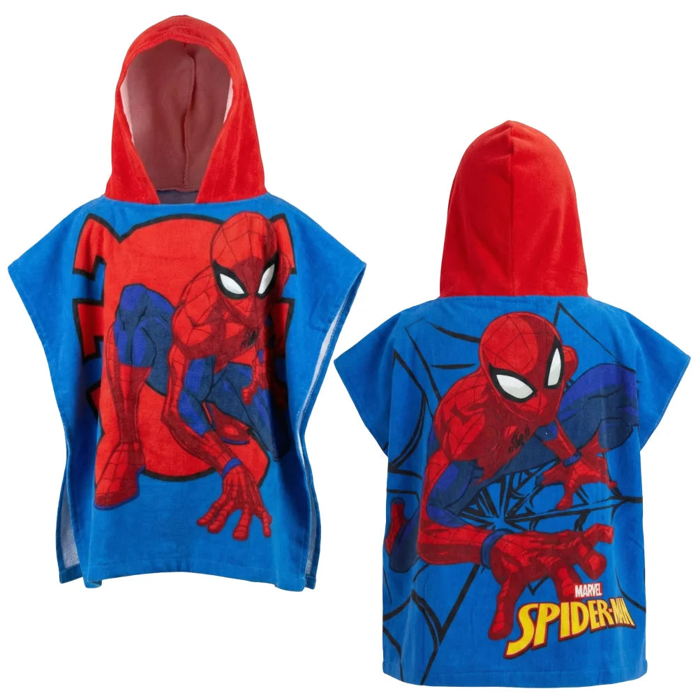 Marvel Spiderman Kinder Mikrofaser Poncho Badeponcho mit Kapuze - WS-Trend.de