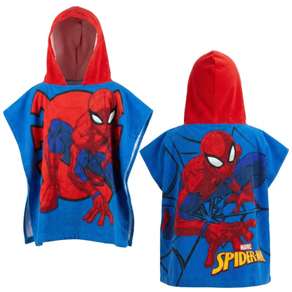 Marvel Spiderman Kinder Mikrofaser Poncho Badeponcho mit Kapuze - WS-Trend.de