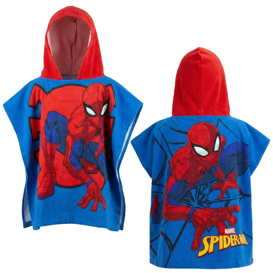 Marvel Spiderman Kinder Mikrofaser Poncho Badeponcho mit Kapuze - WS-Trend.de