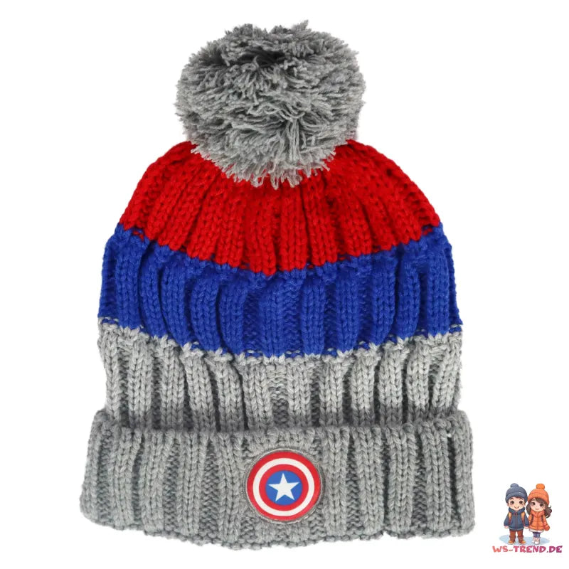 Marvel Captain America Wintermütze Bommelmütze plus Handschuhe - WS-Trend.de Herbst