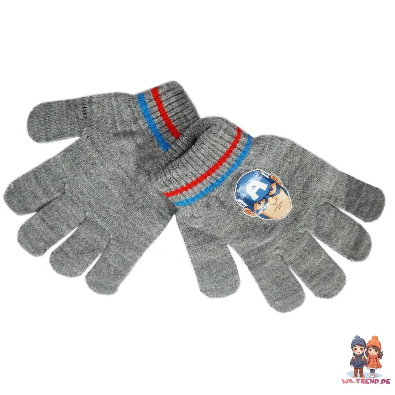 Marvel Captain America Wintermütze Bommelmütze plus Handschuhe - WS-Trend.de Herbst