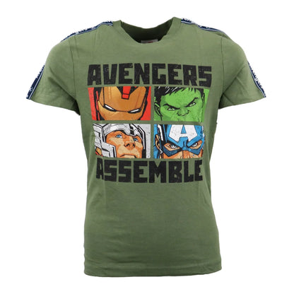 Marvel Avengers Kinder kurzarm T-Shirt - WS-Trend.de Weiß Grün 104-134 Baumwolle für Jungen
