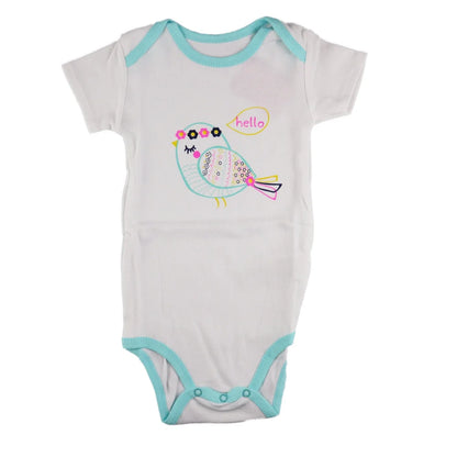 Baby 2er Pack kurzarm Body Strampler - WS-Trend.de Schlafanzug Gr. 68 - 92 Einhorn Vogel