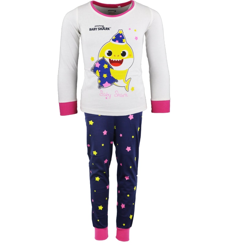 Baby Shark Hai Kinder langarm Schlafanzug Pyjama - WS-Trend.de Mädchen lang 92-116 100% Baumwolle