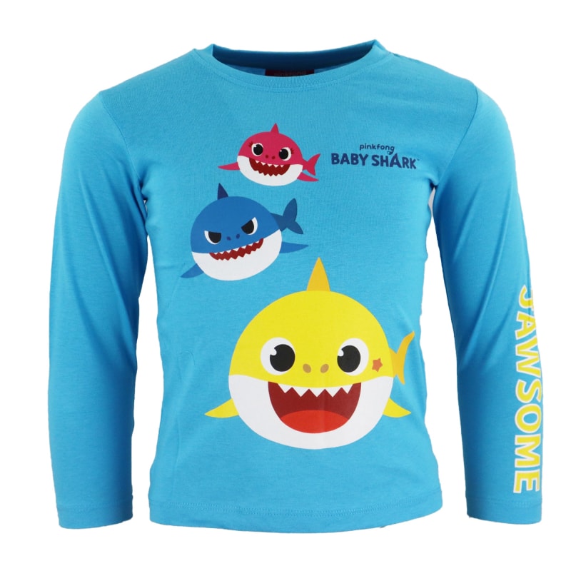 Baby Shark Hai Kinder Langarmshirt - WS-Trend.de Jungen langarm Shirt 92-116 100% Baumwolle
