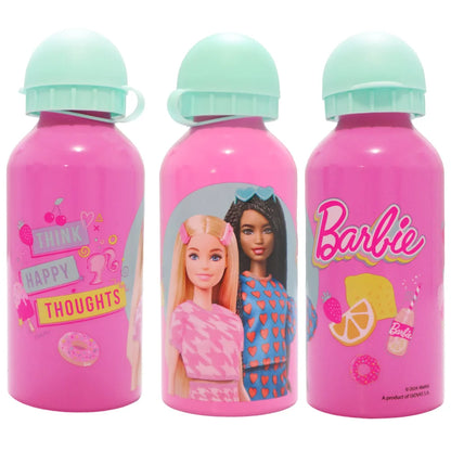 Barbie and Friends 4 tlg Kinder Set Brotdose Aluminium Trinkflasche Besteck - WS-Trend.de