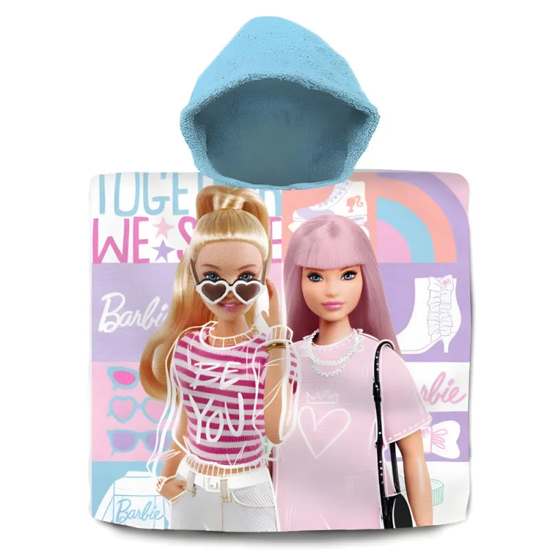 Barbie and Friends Kinder Poncho Badeponcho 100% Baumwolle - WS-Trend.de