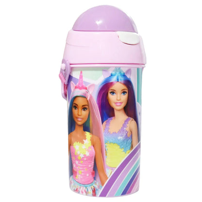 Barbie Kinder Sport Wasserflasche Trinkflasche Flasche Trinkhalm Griff 500 ml - WS-Trend.de