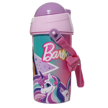 Barbie Kinder Sport Wasserflasche Trinkflasche Flasche Trinkhalm Griff 500 ml - WS-Trend.de