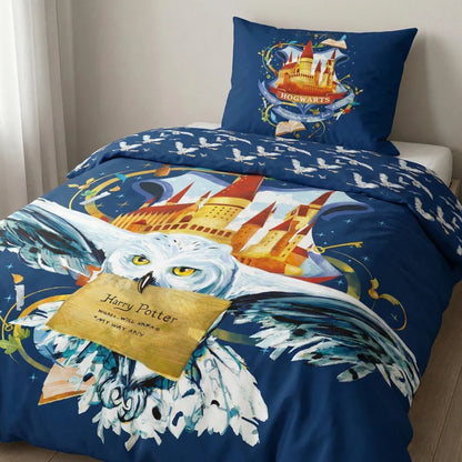 Harry Potter Kinder Bettwäsche Set - WS-Trend.de Eule Mikrofaser 2tlg 135/140x200 63x63 cm