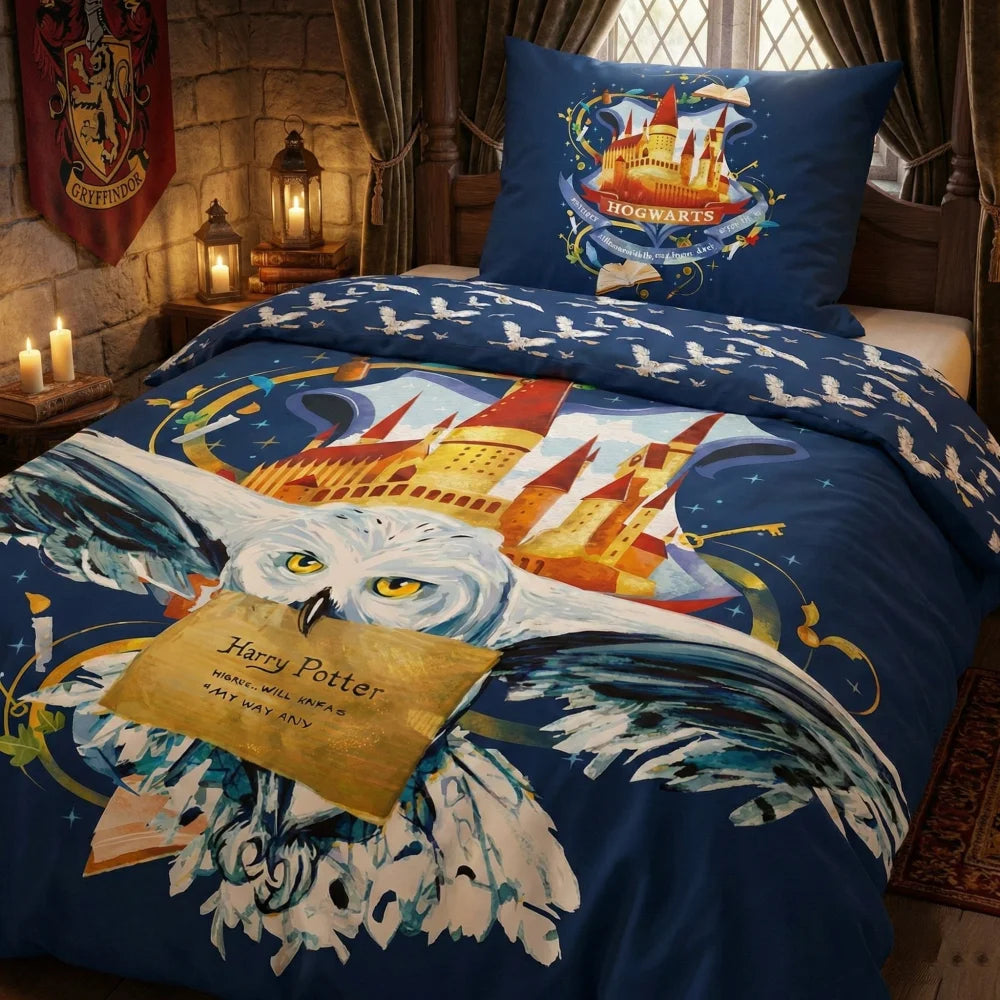 Harry Potter Kinder Bettwäsche Set - WS-Trend.de Eule Mikrofaser 2tlg 135/140x200 63x63 cm