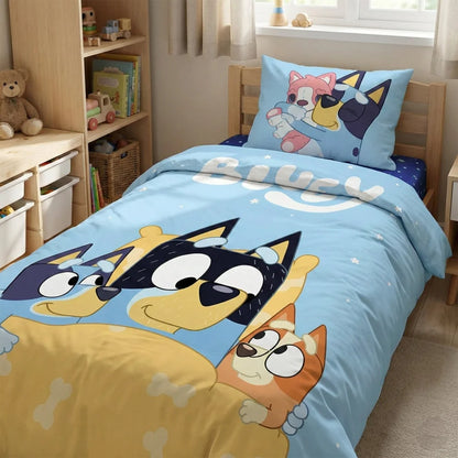 Bluey und Bingo Kinder Bettwäsche 2tlg. Set 135-140x200 65x65 100% Baumwolle - WS-Trend.de