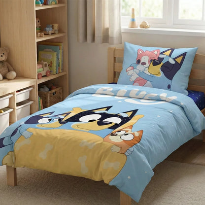 Bluey und Bingo Kinder Bettwäsche 2tlg. Set 135-140x200 65x65 100% Baumwolle - WS-Trend.de