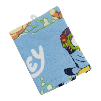 Bluey Bingo Kinder 3 tlg Set Bademantel Handtuch Handschuh Gr. 98 -128 - WS-Trend.de