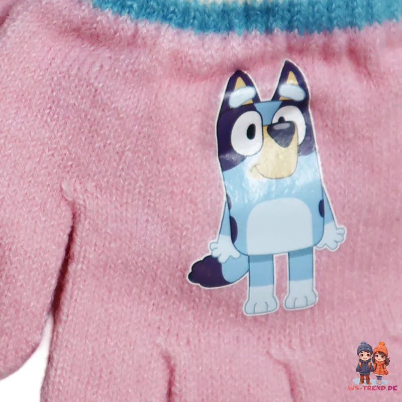 Bluey Kinder Mädchen Handschuhe Fingerhandschuhe Onesize von 4 bis ca. 8 Jahre - WS-Trend.de
