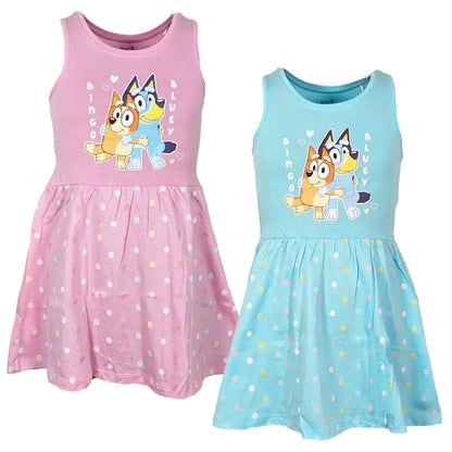Bluey Bingo Kinder Mädchen kurzarm Kleid Sommerkleid - WS-Trend.de 92-116 Baumwolle