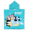Bluey und Bingo Kinder Mikrofaser Poncho Badeponcho mit Kapuze 55x110 cm