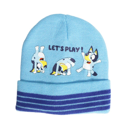 Bluey Kinder Herbst Wintermütze Bommelmütze plus Handschuhe - WS-Trend.de