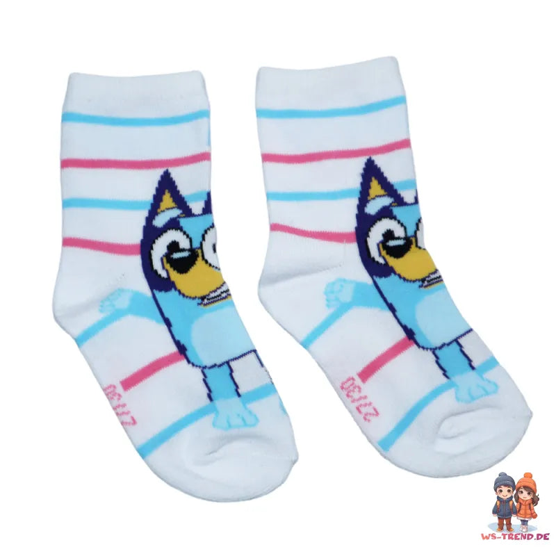 Bluey und Binge Kinder Mädchen lange Socken Langsocken 2er Pack - WS-Trend.de Gr. 23 bis 34
