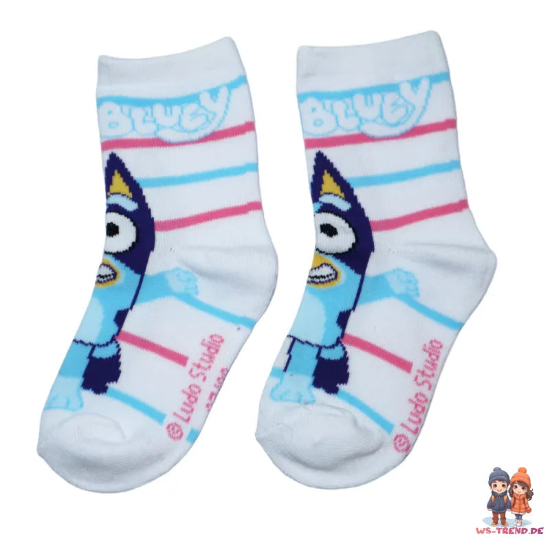 Bluey und Binge Kinder Mädchen lange Socken Langsocken 2er Pack - WS-Trend.de Gr. 23 bis 34