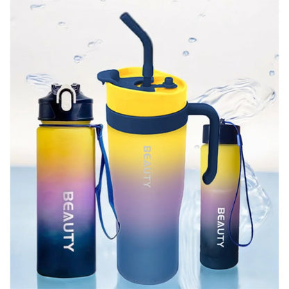 3er Set XL Wasserflasche Trinkflasche Flasche 1200 / 800 / 300 ml - WS-Trend.de