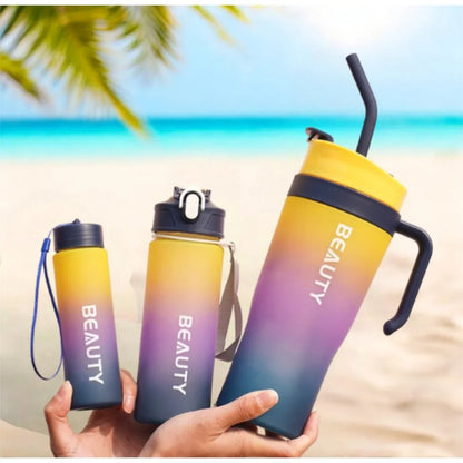 3er Set XL Wasserflasche Trinkflasche Flasche 1200 / 800 / 300 ml - WS-Trend.de