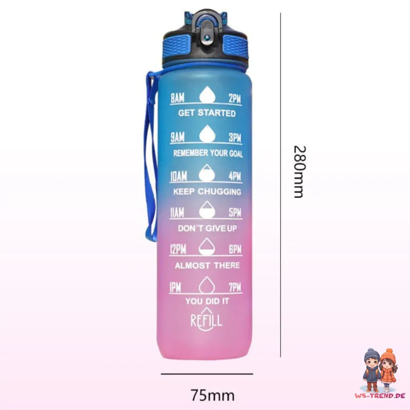 XL Sportflasche Wasserflasche Trinkflasche Flasche 1000 ml - WS-Trend.de