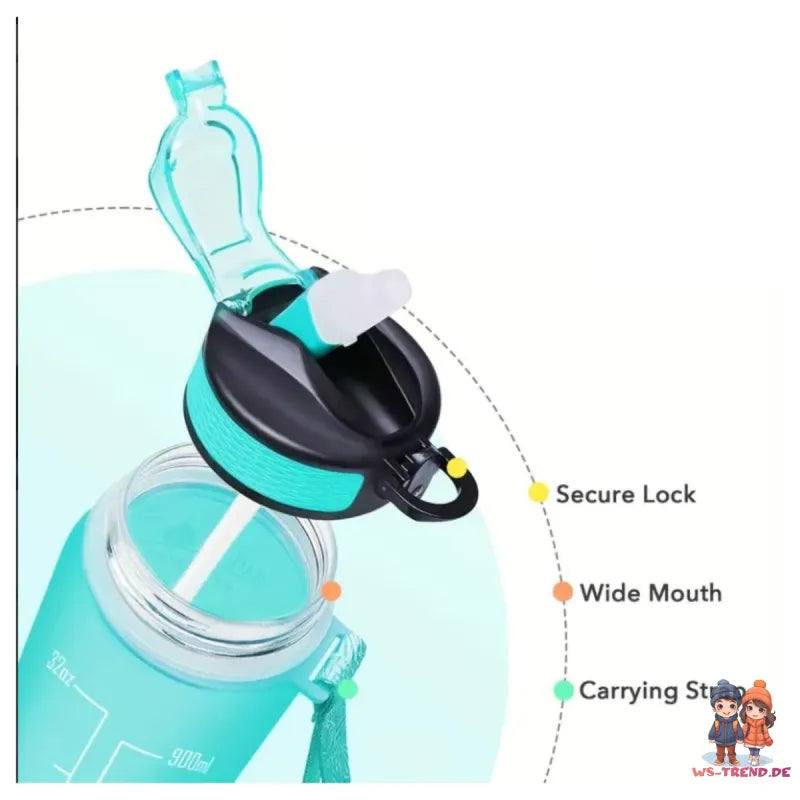 XL Sportflasche Wasserflasche Trinkflasche Flasche 1000 ml - WS-Trend.de