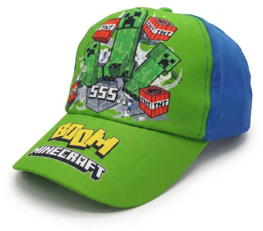 Minecraft Creeper Jungen Basecap Baseball Kappe Mütze Gr. 54 bis 56 - Blau - WS-Trend.de