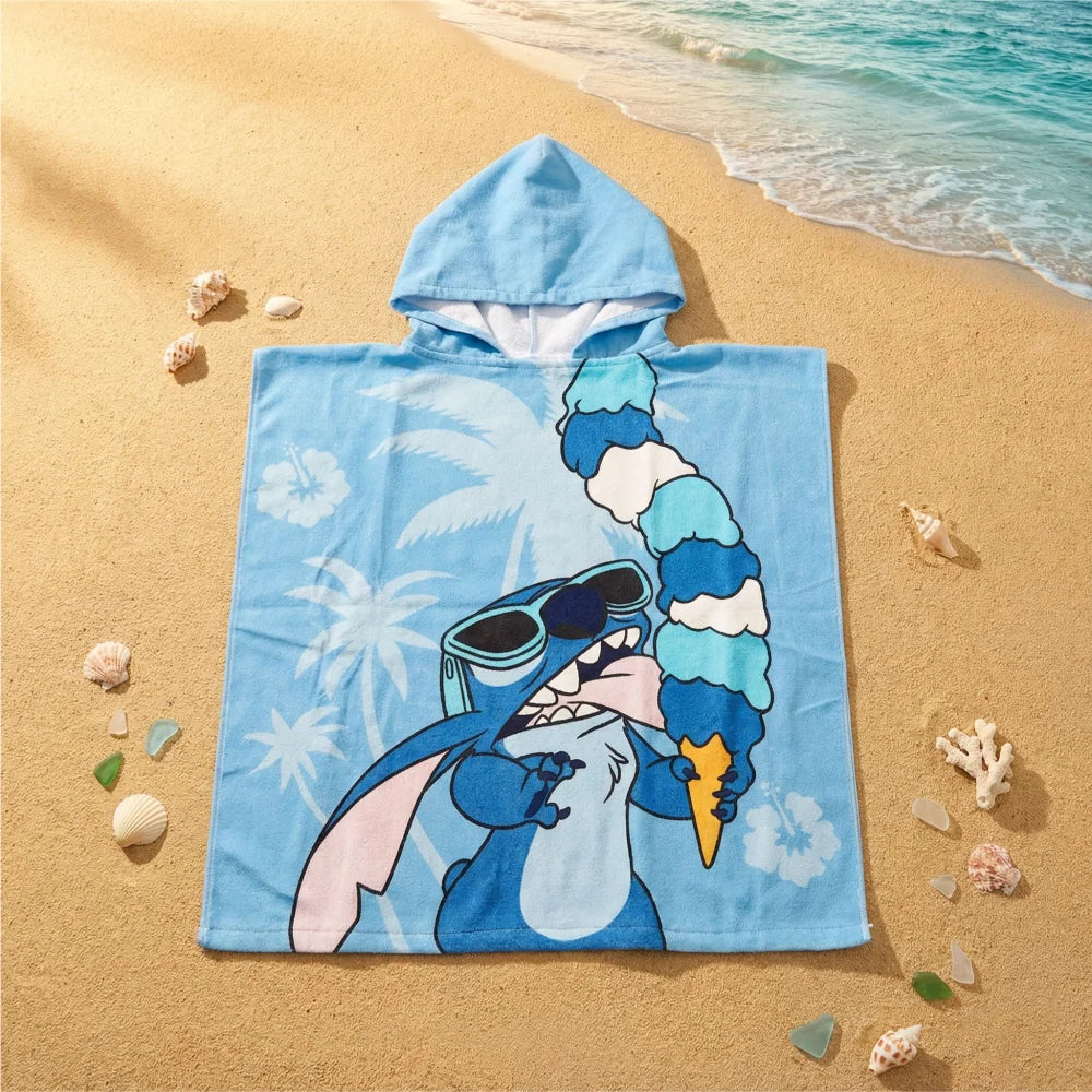 Disney Lilo Stitch Kinder Mädchen Mikrofaser Poncho Badetuch 55x110 cm - WS-Trend.de