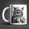 Katze im Hoodie witzige Keramik Kaffeetasse Teetasse Tasse Geschenke