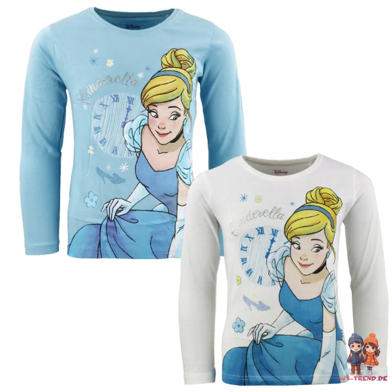 Disney Cinderella Kinder Mädchen langarm T-Shirt - WS-Trend.de - 98 bis 128 Baumwolle