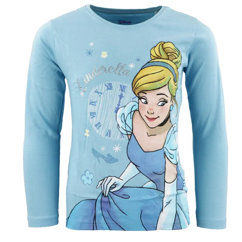 Disney Cinderella Kinder Mädchen langarm T-Shirt - WS-Trend.de - 98 bis 128 Baumwolle