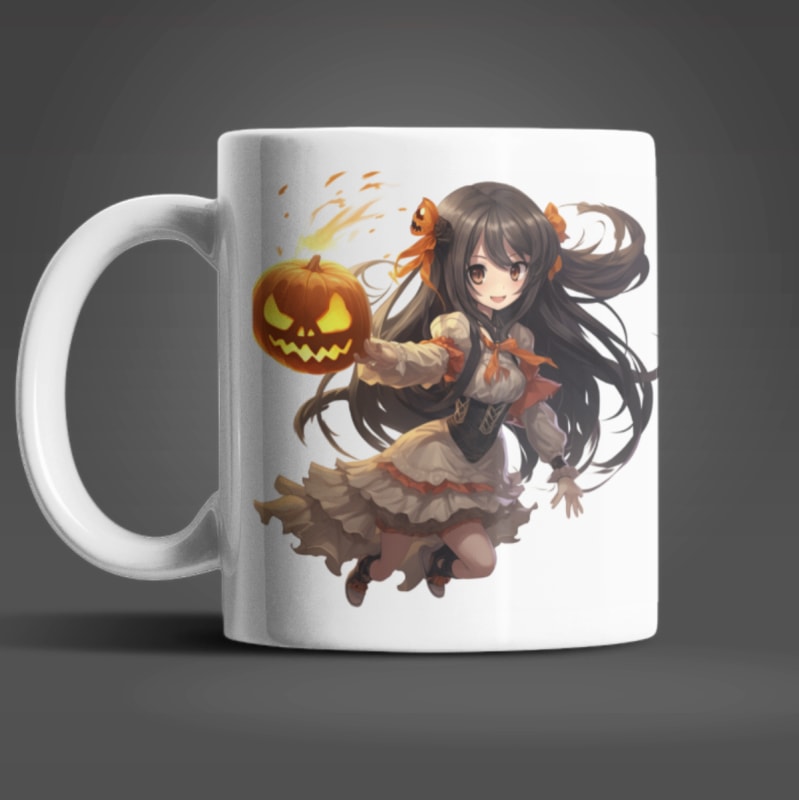 Anime Girl Halloween Kaffeetasse Teetasse Tasse Geschenkidee - WS-Trend.de Geschenk 330 ml