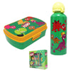 Crazy Dino 2 tlg Kinder Lunch Set Brotdose Alu Trinkflasche 500 ml Geschenk