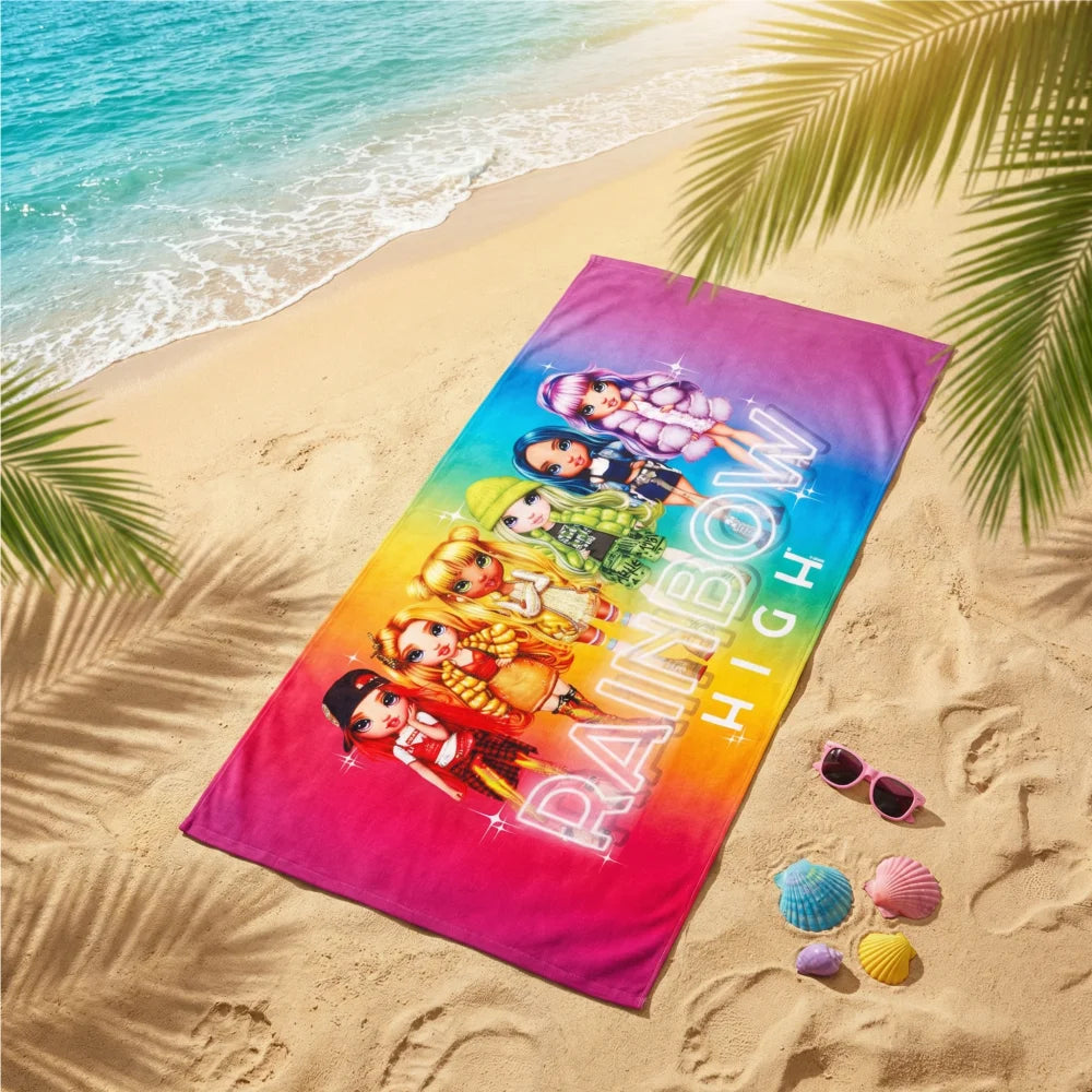 Rainbow High Mikrofaser Strandtuch - WS-Trend.de Girls Handtuch Badetuch XXL 70x140