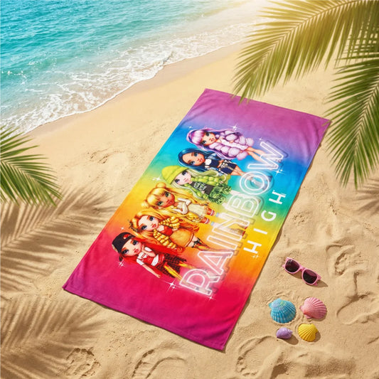 Rainbow High Mikrofaser Strandtuch - WS-Trend.de Girls Handtuch Badetuch XXL 70x140