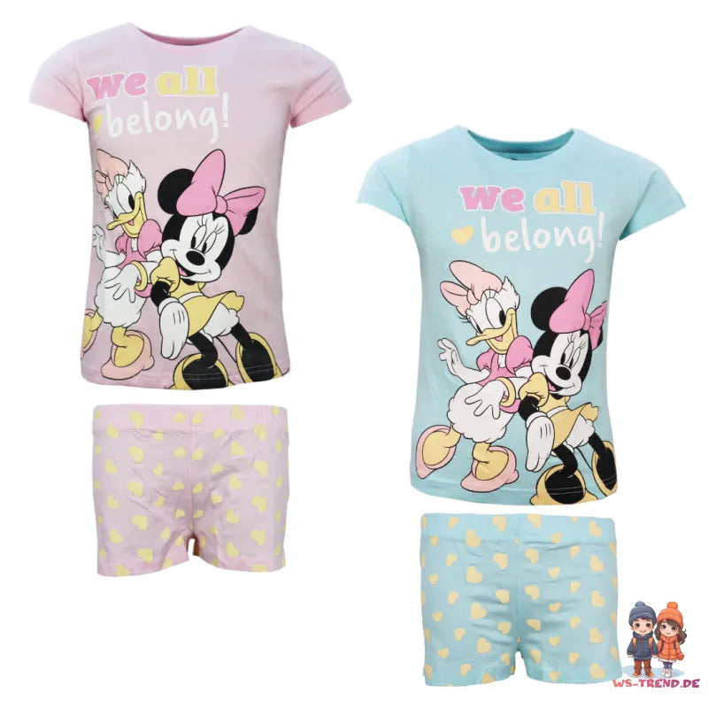 Disney Minnie Maus Mouse Daisy Duck Kinder Schlafanzug Pyjama - WS-Trend.de 92-128 Baumwolle