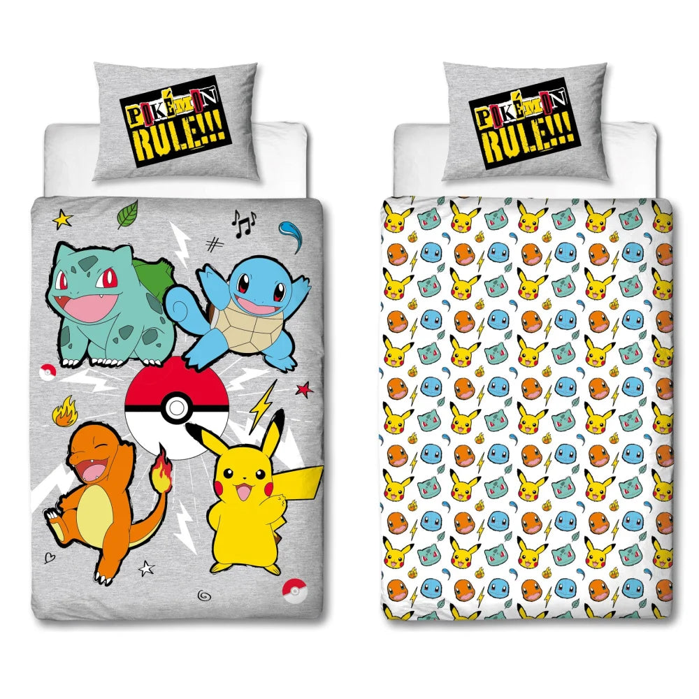 Pokemon Pikachu Mikrofaser Bettwäsche Set 135/140x200 - 60x70 cm - WS-Trend.de and Friends