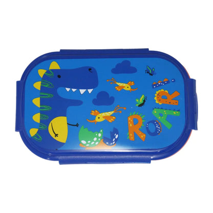 Dino Roar 2 tlg Kinder Lunch Set Brotdose Göffel Gabel Löffel 21 x14 x 6 cm - WS-Trend.de