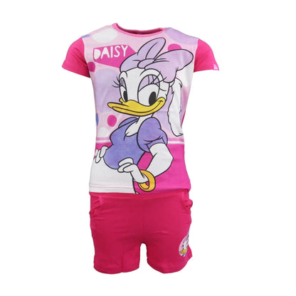 Disney Daisy Duck Kinder Mädchen Sommerset Shorts plus T-Shirt - WS-Trend.de 98-128 Rosa Pink