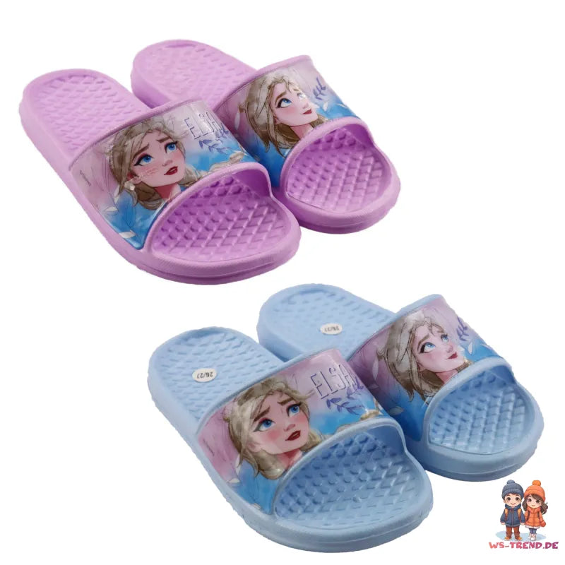 Disney Die Eiskönigin Elsa - Kinder Sandalen - WS-Trend.de Badeschuhe Latschen Lila Blau 24-31