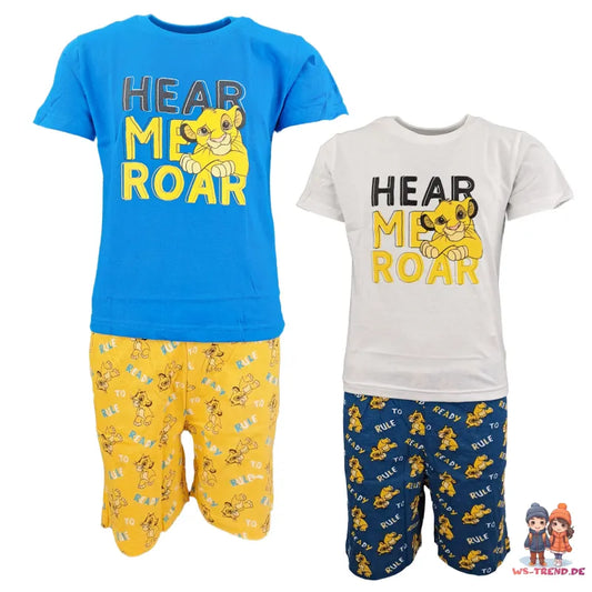 Disney König der Löwen Simba Kinder Pyjama Schlafanzug - WS-Trend.de kurzarm 98 -128 Baumwolle