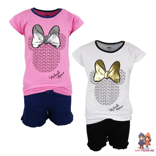 Disney Minnie Maus Jugend Pyjama - WS-Trend.de Mädchen kurzarm Schlafanzug 134-164 Baumwolle