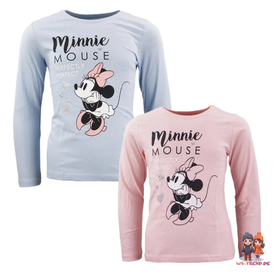 Disney Minnie Maus Kinder langarm T-Shirt - WS-Trend.de Mädchen 98-128 Baumwolle