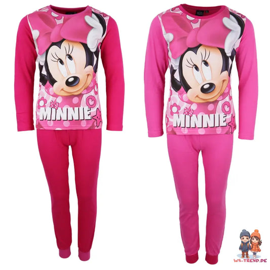 Disney Minnie Mouse Kinder Schlafanzug Pyjama lang - WS-Trend.de Maus 98 bis 128 baumwolle