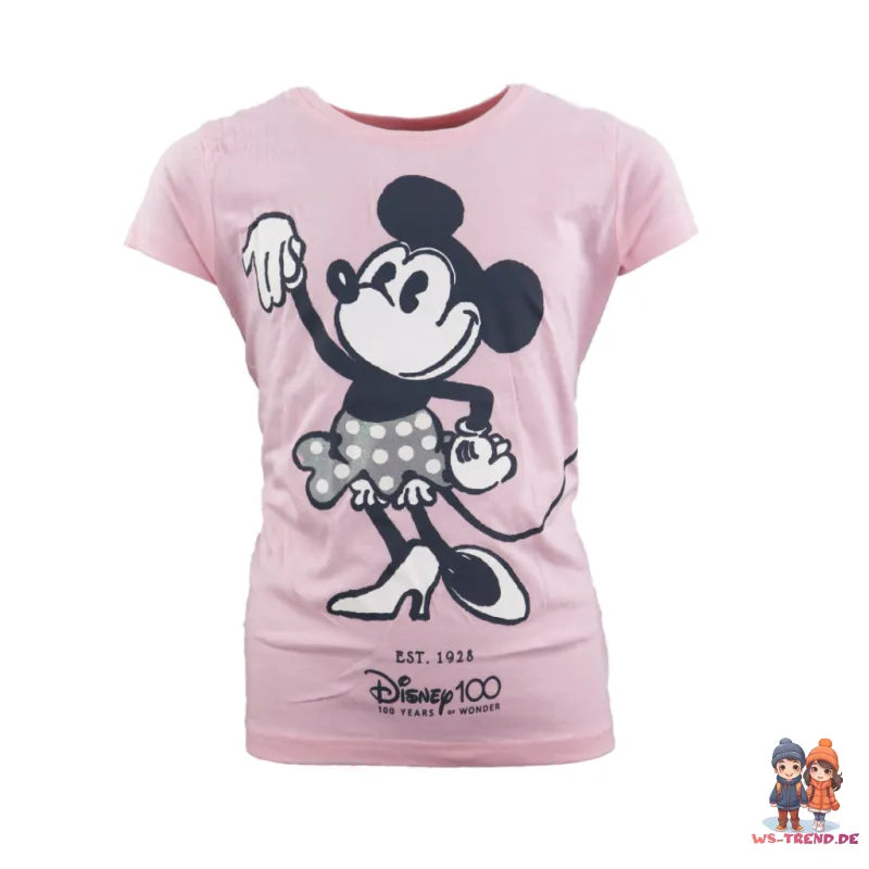 Disney Minnie Maus 100 Years Mädchen Pyjama - WS-Trend.de kurzarm Schlafanzug 140-164 Baumwolle